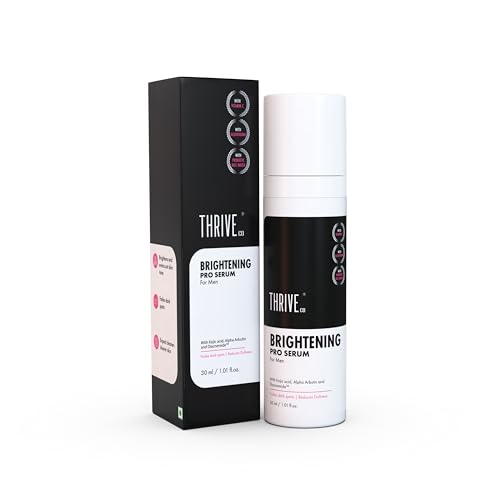 ThriveCo Brightening Pro Serum for Men | Kojic acid, Vitamin C & Diacnemide™ | Skin Brightening, Acne Control & Boosts Hydration | Fades dark spots & Reducess Dullness | For All Skin Types | 30ml