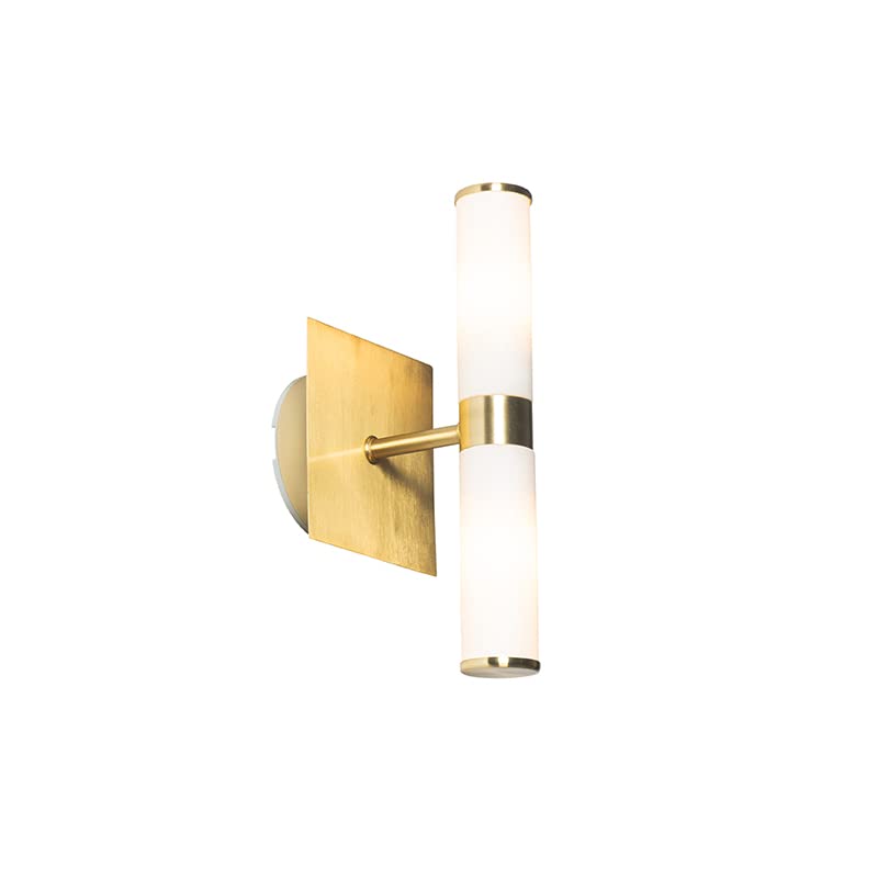 QAZQA - Modern wall lamp black IP44 2-light - Bath - Steel Elongated - G9 Suitable for LED - Max. 2 x 28 Watt