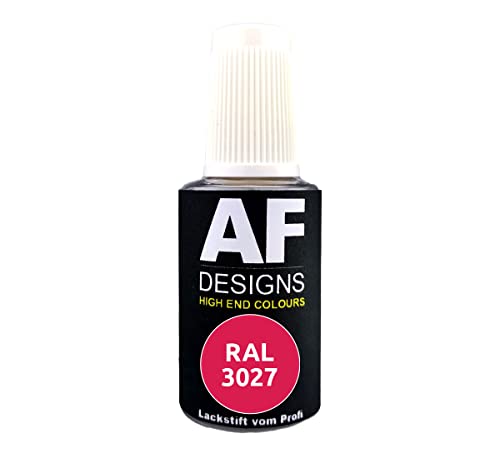 Alex Flittner Designs Stylo Retouche RAL 3027 Rouge framboise terne 20 ml Stylo de réparation acrylique Retouche Peinture de réparation Bois Métal Meubles Salle de bain
