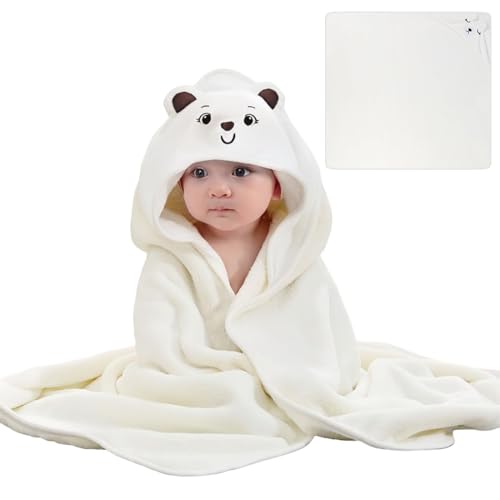 Toalla de Baño con Capucha para Bebé, Toalla de baño para bebé, Albornoz para bebé, Capa de baño Suave y Absorbente, Toalla de Baño Bebe para 0-3 años
