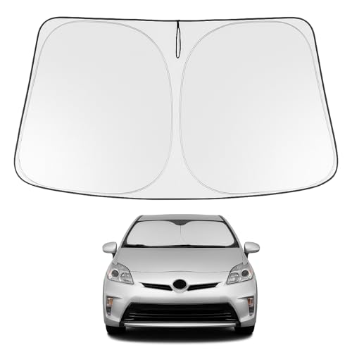 Proadsy 2025 Upgrade Windshield Sun Shade Custom Fit 2010-2015 Toyota Prius Foldable Front Sunshade Protector Sun Visor Blocks UV Rays Keep Car Cooler