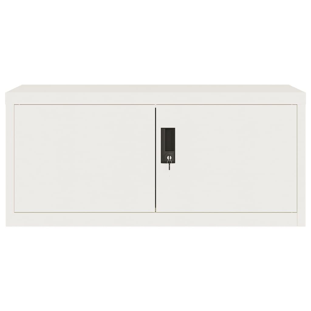 Armario archivador de acero con recubrimiento en polvo blanco de 90 x 40 x 180 cm con 3 estantes y puerta con cerradura, armario alto para oficina, armario y espacio de almacenamiento