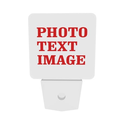 Image of Personalized Photo Nightlights Set of 2, Custom Your Own Image 2 Pictures LED Plug-in Night Light 2-Pack for Bedroom Bathroom Hallway