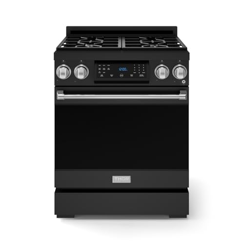 Image of Gordon Ramsay by THOR Kitchen 30 Inch Professional Gas Range with Tilt Panel Touch Control in Black /Stainless Steel