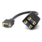 25m vga cable  Liadance 1pc 0 1 25M VGA Macho a VGA Dual 2 Femenino del convertidor del Adaptador del Divisor Y Cable chapados en Oro Accesorios Negro TV