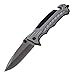 Navaja Plegable Cuchillo de Acero Inoxidable con Punta Rompevidrio y Cutter Cinturón Cuchillo Plegable con Mango Acero Inoxidable G10 para Picnic,Caza,Acampar