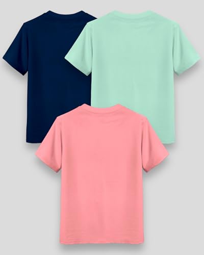 Image of Cotton Regular Fit Round Neck Printed Half Sleeves Casual T-Shirt for Boys, Multicolor, (Combo Pack of 3)