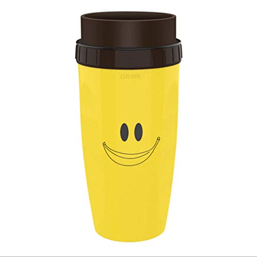 A person who loves lifeMahjong cup without lidstraw cupportable anti-spill creative water cup (yellow)