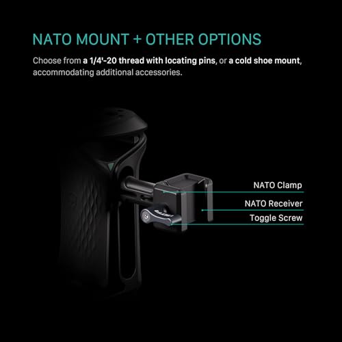 Image of Tilta Xeno Side Handle for Filmmakers & Cameras - Titanium Gray | Secure Connection & Helps Prevent Rotation | Adjustable Height | Textured Silicone Grip | Convenient Assembly (NATO)