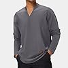 T Shirts For Man - Men's V-Neck Long Sleeve Tee Summer Cool Striped Loose Fit Casual Top #2