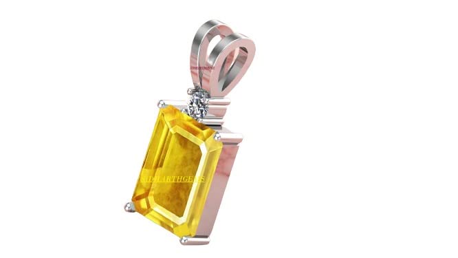 sidhgems 11.25 Ratti 10.00 Carat Natural Yellow Sapphire Silver Plated Pendant/Locket (Pukhraj Stone Panchadhatu Pendant) Original AAA+ Quality Gemstone Pendant for Men and Women-picture-19