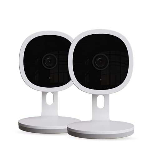 CALEX Caméra de Sécurité Intelligente, Caméra IP WiFi 2K avec Commande Via App, Vision Nocturne et Audio Bidirectionnel, pour Intérieur, Pack de 2