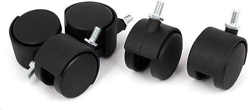 Image of Chair Wheel Universal Standard Size Revolving Thread Grip Stem (Set of 5) | Black