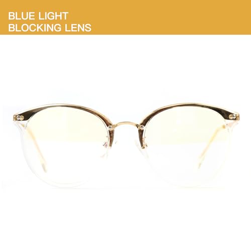 Image of Blue Light Glasses for Women Retro Round Gaming Glasses Anti Blue Ray Computer Screen Glasses Men Reading Glasses