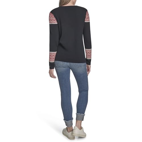 Tommy Hilfiger Women's Long Sleeve V-Neck Fairisle Pullover Sweater4