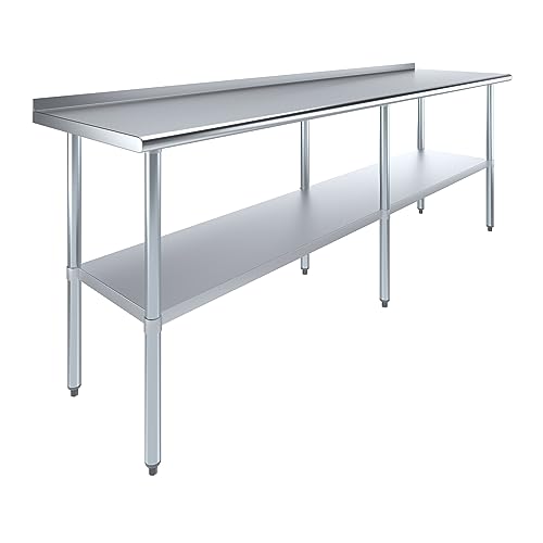 Image of AmGood Stainless Steel Work Table | Metal Utility Table (96 inch Long x 24 inch Deep)