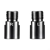 Extensores de pedal de bicicleta de 20 mm, pernos de pedal de montaña de acero cromado con marcas L/R, espaciadores de pedal extendidos de 9/16 pulgadas para bicicleta para conducción cómoda, plata