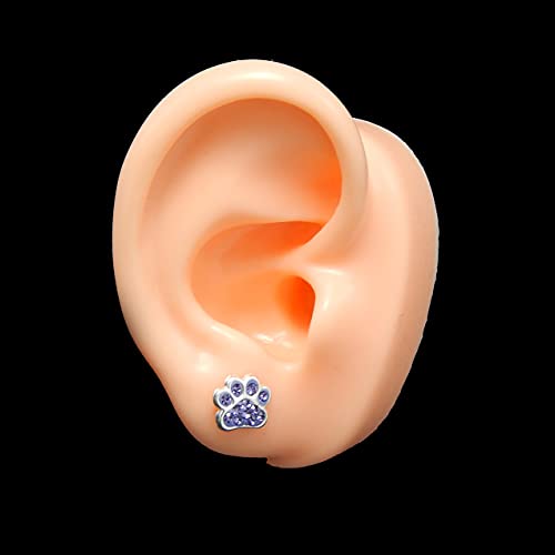 Image of 925 Sterling Silver Paw Print Stud Earrings (Choose Your Style) (Nickel Free)