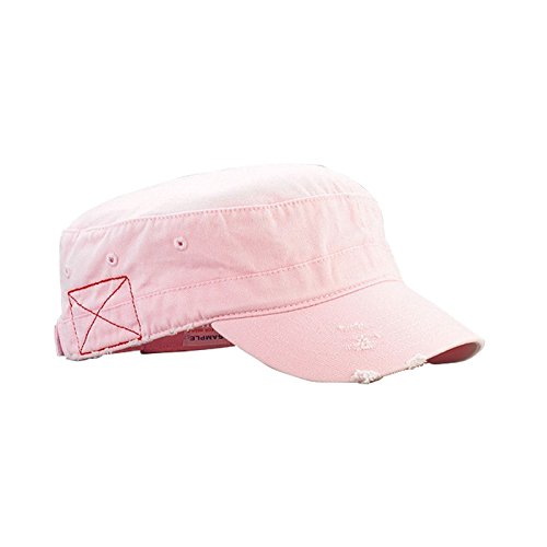 MG Mega Cap Cotton Distressed Washed Cadet Cap (Pink)