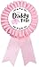 HAPPYLAND Baby Girl Shower Decorations Pink Baby Elephant Set Tinplates Badge Mommy to Be and Daddy to Be Baby Shower