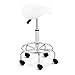 Physa Tabouret Selle De Cheval Ergonomique À roulettes De Bureau Travail Siège-Selle Coiffure Haut Réglable Physa Frankfurt White (150 kg, H : 57-69 cm, Pivotement sur 360°, Cuir Synthétique, Blanc)
