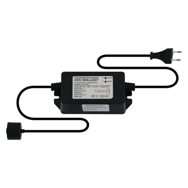 Alimentatore di Ricambio per Sterilizzatori UV Acqua 4-6 watt con LED di funzionamento e Allarme Sonoro di Guasto per Lampada Ultravioletti Attacco 4 pin
