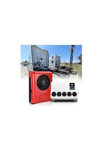 Mieligo 12V Air Conditioner 10000BTU, Mini Split 12 Volt Air Conditioner, Parking 12 Volt DC AC, Cooling Low Noise for Big Rig Sleeper, Semi Trucks, Pickup, Trucks, RV, Vans, Busess Red