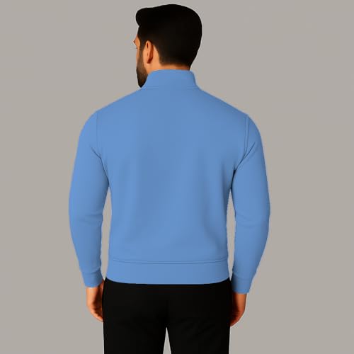 Image of Mack Jonney Men's Fleece Half-Zip High Neck Sweatshirt | Warm & Stylish Winter Wear -M4380