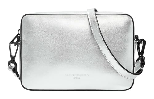 Sac à épaule Hilla en cuir argenté avec bandoulière confort
