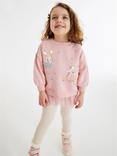 Image of Little Girls Clothes Sets - Cute Sweatshirts Top Shirt & Leggings 2 Piece Kids Fall Winter Outfits Toddler Clothing