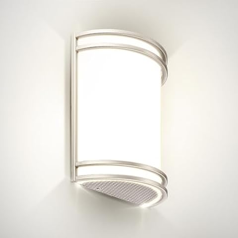 ASD LED Indoor Wall Mount Light Fixture - 10 Inch Modern Interior Brushed Nickel Wall Sconce Lighting - 3000K 4000K 5000K Adjustable - Half Cylinder Hallway Light Fixture - ETL & Energy Star Cover