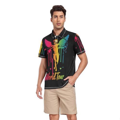 Polo de golf à col pour entraînement décontracté, t-shirt d'été anti-transpiration pour homme
