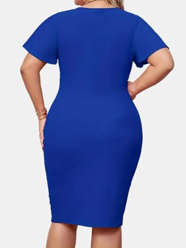 Image of KOTTY Women's Flowy Midi Round Neck Plus Size Dress