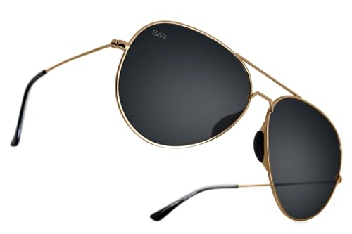Shady Rays Aviator Tangle Free - Black Gold/Smoke Lens Small