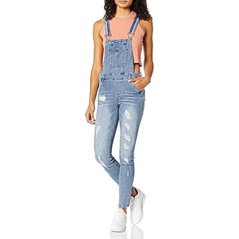 Dollhouse Women's Midtown Blue Denim Overalls Cover