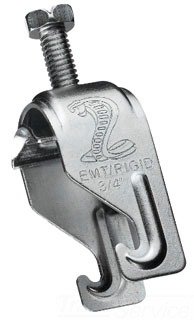 Thomas & Betts 1-1/4" Steel Cobra Clamp (1.400 - 1.725) for EMT, Rigid Conduit & Cable (Pack of 50, Silver)