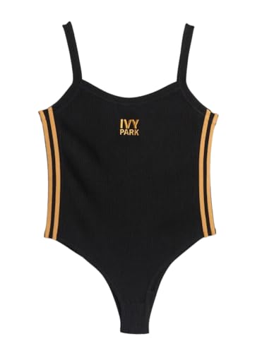 ADIDAS X IVY PARK KNIT TANK BODYSUIT, BLACK/MESA, 2X PLUS, Black, 2X