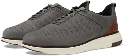 Cole Haan Men's Grand Atlantic Textured Sneaker, Tornado Nubuck/Woodbury/Ivory, 11.5 | Image 3
