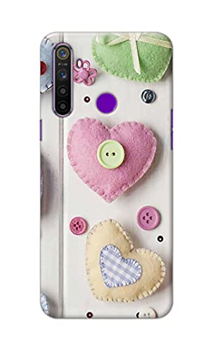 Image of PRINTFIDAA Heart Shape Hard Back Cover for Realme 5 / Realme 5s / Realme 5i / Realme Narzo 10 Back Cover -(P6) KAT1010