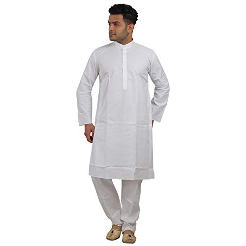Image of HUZUR Kurta Pyjama For Men's Cotton Casual Wear Long Straight Men's Kurta Set