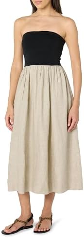 The Drop Womens Hellen Strapless Mixed Media Maxi Dress