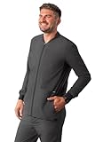 Adar Uniforms Addition Scrubs for Men - Zippered Bomber Jacket - A6206 - Pewter - XL