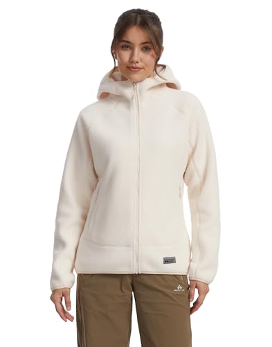 Photo de Pioneer Camp Veste polaire d'extérieur pour femme avec capuche, triple isolation, poches latérales, ourlet extensible pour la randonnée, le...