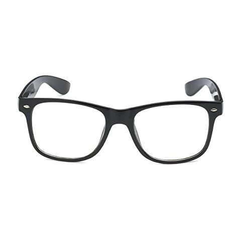 MODA Retro Nerd Geek Oversized Black Framed Spring Temple Clear Lens Eye Glasses2