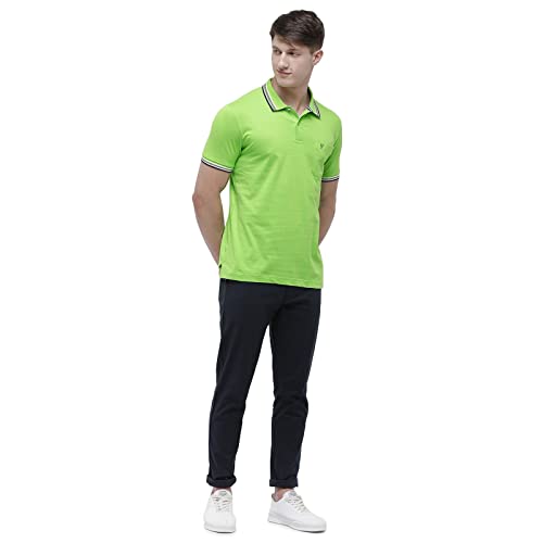 Image of Classic Polo Mens Solid Half Sleeve 100% Cotton Slim Fit Polo Neck T-Shirt (PRISTO-GR02)