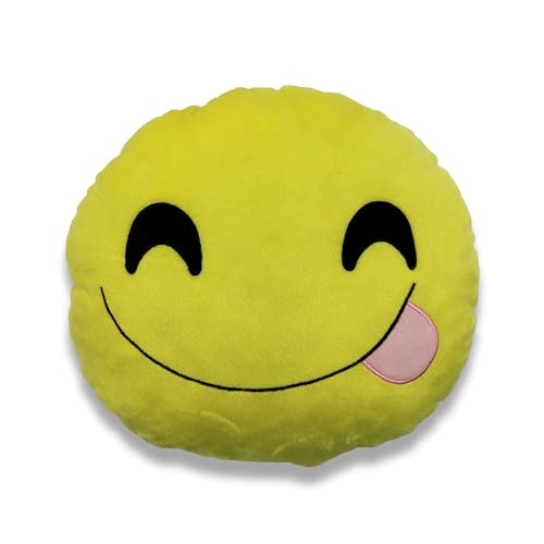 Mad Monkey Coussin Smiley Rieur - Coussin Emoji avec Fonction Chaleur