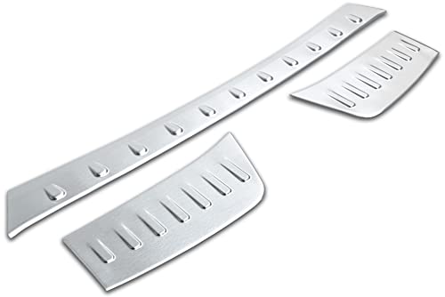 Protection de seuil de chargement en acier inoxydable mat compatible avec Opel Grandland X - Année de construction à partir de 2017 - 3 pièces - Qualité supérieure RECAMBO