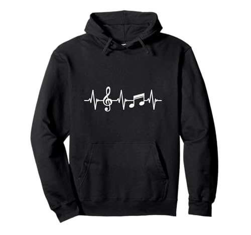 Musician Clothing Heartbeat Music Notes Pullover Hoodie