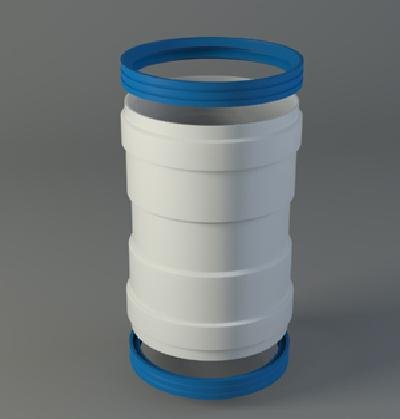 Fig 8 mttp1 Muffe Union Rohre Buchse auf Buchse Durchmesser 80 mm Aluminium weiß