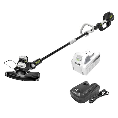 Sun Joe Cordless String Trimmer Kit with 4.0Ah Battery and Charger, 12-Inch Dual-Line Swath - Multi-Angle Head, Auto-Feed Spool for Lawn & Flowerbed Edging, 24V-ST14